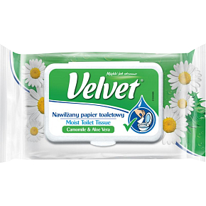 Velvet Kamille & Aloe Vera feuchtes Toilettenpapier, 42 Stück