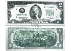 Talisman versilberte 2 USD Note