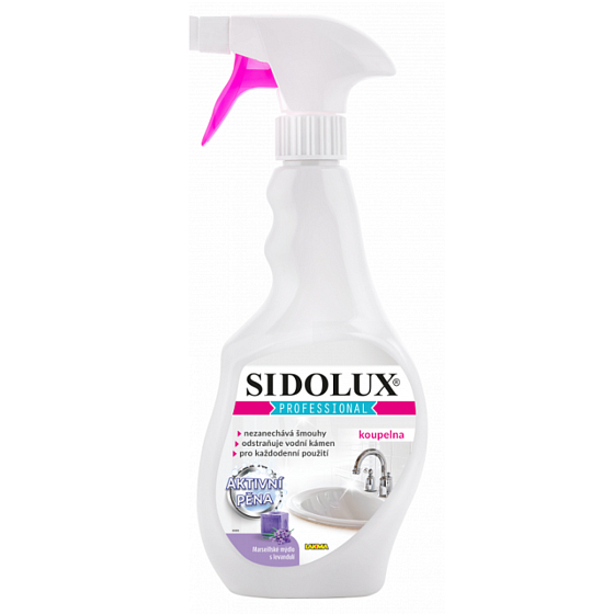 Sidolux Professional Marseiller Seife mit Lavendel Badreiniger mit Aktivschaumspray 500 ml