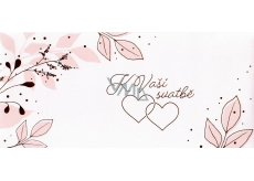 Albi Grußkarte in Umschlag Zwei verbundene Herzen mit Blättern 9 x 19 cm