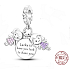 Charm Sterlingsilber 925 Geschwister Schwestern Ich habe Glück, dich zu haben 3-in-1, Anhänger für Familienarmband