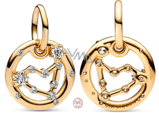 Charms Sterling Silber 925 vergoldet Steinbock Sternzeichen, Armband Anhänger
