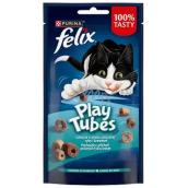 Felix Play Tubes Fisch und Garnele, Fleischdelikatesse für ausgewachsene Katzen 50 g