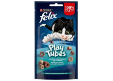 Felix Play Tubes Fisch und Garnele, Fleischdelikatesse für ausgewachsene Katzen 50 g