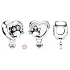 Charme Sterling Silber 925 Pfote und Herz, Perle auf Armband Haustier