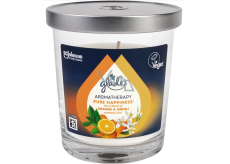 Glade Aromatherapy Pure Happiness s vůní pomeranče a květů neroli vonná svíčka ve skle 170 g