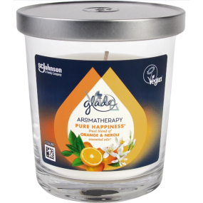 Glade Aromatherapy Pure Happiness s vůní pomeranče a květů neroli vonná svíčka ve skle 170 g Glade Aromatherapy Pure Happiness s vůní pomeranče a květů neroli vonná svíčka ve skle 170 g