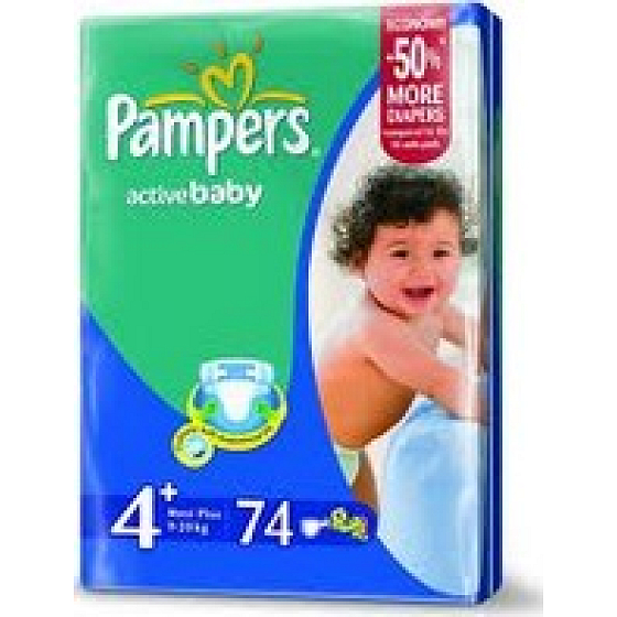 Pampers Active Baby 4 Maxi Plus 9-20 kg Windelhöschen 74 Stück