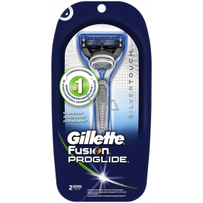 Gillette Fusion ProGlide Silver Protection Rasierer für empfindliche Haut + Ersatzkopf 2 Stück, für Männer