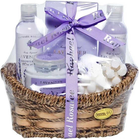 Raphael Rosalee Cosmetics Lavendel-Toilettenseife 100 g + Badesalz 300 g + Duschgel 190 ml + Badeschaum 190 ml + Bodylotion 200 ml, Kosmetikset