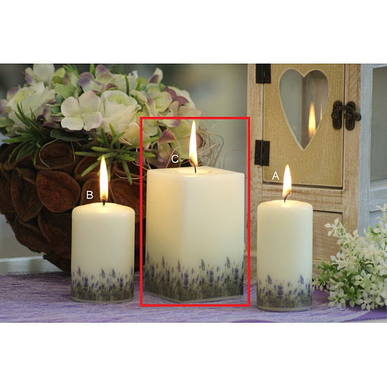 Lima Lavendel Duftkerze Elfenbein Prisma 65 x 120 mm 1 Stück