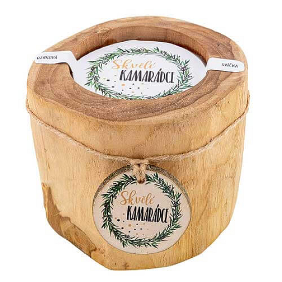 Böhmen Geschenke Duftkerze aus Teakholz an einen tollen Freund 11 cm