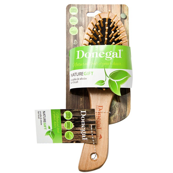 Donegal Nature Gif Eco Haarbürste Holz Naturborsten 22 cm, Durchmesser 6,3 cm Igly