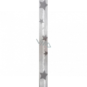 Ditipo Stoffband mit Drahtgrau mit grauen Sternen 3 mx 25 mm
