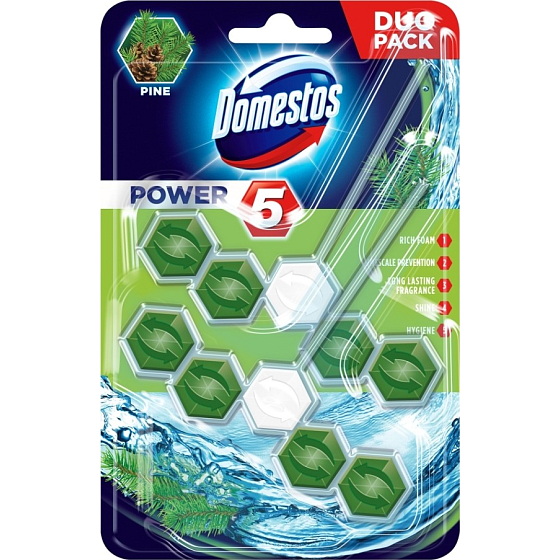 Domestos Power 5 Kiefer Wc starrer Block 2 x 55 g