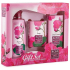 Rose of Bulgaria Duschgel mit Rosenwasser 100 ml + Toilettenseife mit Rose 50 g + Gesichtstagescreme mit Rosenwasser 30 ml, Kosmetikset für Frauen