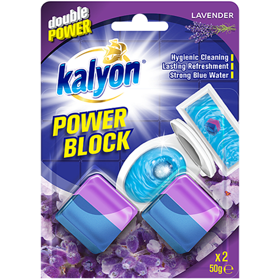 Kalyon Double Power Lavendel WC-Tabletten für den Spültank 2 x 50 g