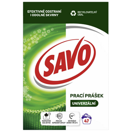 Savo Universal mit biologisch abbaubaren Inhaltsstoffen Waschmittel für farbige und weiße Wäsche 47 Dosen 3,29 kg