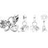 Charm Sterling Silber 925 Mein Baby, Familie Charm mit Schuhe, Flasche und Herz 3in1, Anhänger für Armband Familie