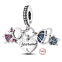 Charme Sterling Silber 925 Geschwister Tochter Sohn 3in1, Anhänger am Armband Familie