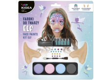 Kidea Elf Gesichts- und Haarfarben + Strasssteine + Pinsel + Gummiohren, Kreativset