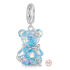 Charm Sterlingsilber 925 Bär blauer fantastischer Traum, Anhänger für Armband Tier