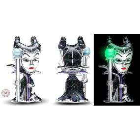 Charm Sterlingsilber 925 Disney Dornröschen Maleficent, leuchtende Perle für Märchenarmband
