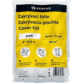 Spokar Abdeckfolie zum Malen, 12 µ, 50 m², 4 × 12,5 m