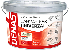 DENAS UNIVERZÁL-LESK Deckfarbe für Holz, Metall und Beton, 0100 weiß, 5 kg