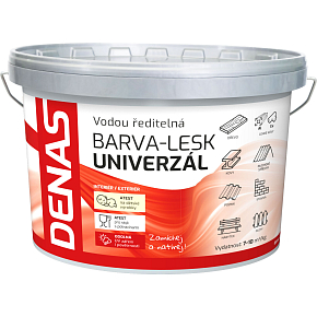 DENAS UNIVERZÁL-LESK Deckfarbe für Holz, Metall und Beton, 0100 weiß, 5 kg