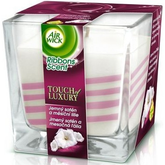 Air Wick Touch Of Luxury Duftkerze aus feinem Satin und Mondlilie in Glas 180 g