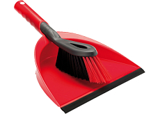 Vileda 2in1 Kehrschaufel und Besen mit Gummiabrieb