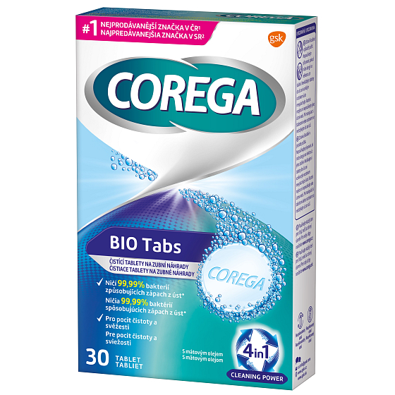 Corega Bio Reinigungstabletten für Zahnersatz Prothesen 30 Stück