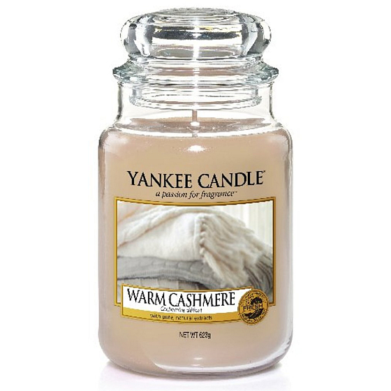 Yankee Candle Warm Cashmere - Warme Duftkerze aus Kaschmir Klassisches großes Glas 623 g