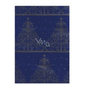 Ditipo Geschenkpapier 70 x 200 cm Weihnachtsluxus - dunkelblaue Goldverzierungen