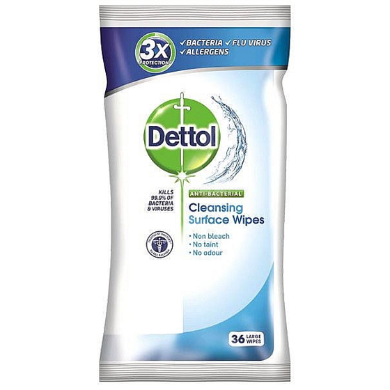 Dettol Antibakterielle Reinigungstücher für Oberflächen 36 Stück