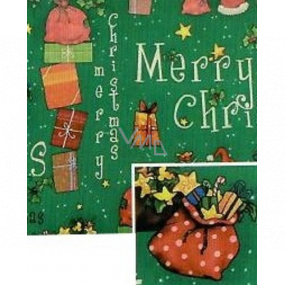 Nekupto Weihnachtsgeschenkpapier 70 x 200 cm Grün mit Frohe Weihnachten