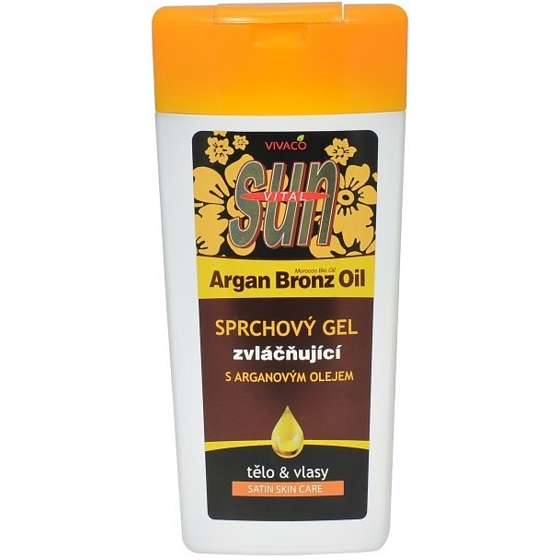 Vivaco Sun Vital 2in1 pflegendes Duschgel für Körper und Haare mit Arganöl 200 ml