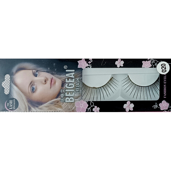 EyelaShes Künstliche Wimpern mit Kleber 020 Schwarz 1 Paar