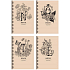 Ditipo Notizbuch Kraft 3in1 96 Blatt A5 143 x 215 mm verschiedene Typen