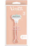 Gillette Venus Smooth Sensitive Rasierer mit 3 Klingen + 2 Ersatzköpfe für Frauen