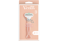 Gillette Venus Smooth Sensitive Rasierer mit 3 Klingen + 2 Ersatzköpfe für Frauen