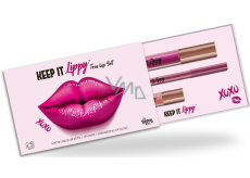 Keep it Lippy Trio Lip Set Rosa matter Lippenstift 3,5 ml + Lippenstift 0,2 g + schimmernder Lipgloss 1,9 ml, Kosmetikset für Frauen