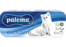 Paloma Exclusive Plus White 3vrstvý toaletní papír, 8 rolí