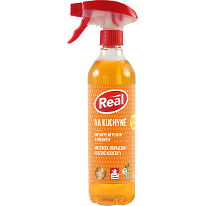 Real Kitchen Aktivschaumreiniger mit starker Entfettungswirkung auf Fett, Verbrennungen und abgesetzten Schmutzspray 550 g