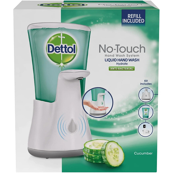 Dettol Cucumber berührungsloser Seifenspender, Maschine + antibakterielle Seife 250 ml