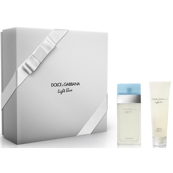 Dolce & Gabbana Hellblaues Eau de Toilette für Frauen 25 ml + Körpercreme 50 ml, Geschenkset