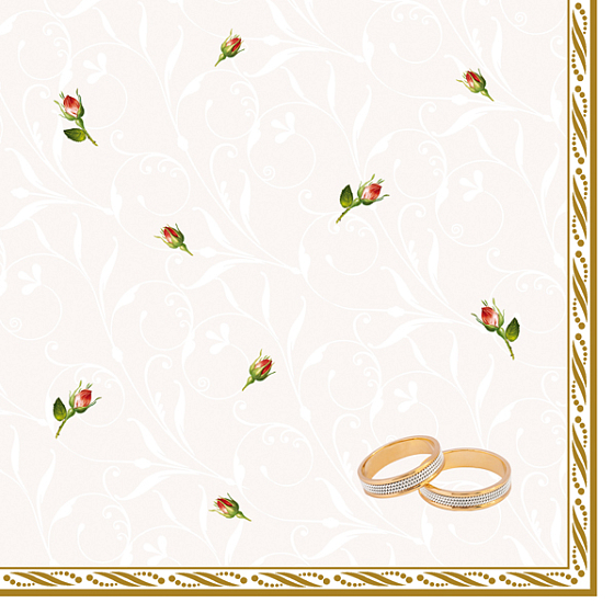 Maki Papierservietten 3-lagig 33 x 33 cm 20 Stück Ringe und Rosen