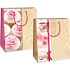 Ditipo Geschenk Papiertüte 18 x 10 x 22,7 cm beige - pink, Blumen, Tasse, Schreibmaschine