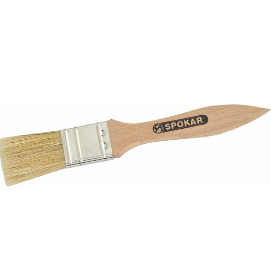 Spokar Rukr Flachpinsel, Holzstiel, saubere Borsten, Größe 1